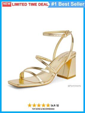 Women's Strappy Chunky Block Heel Square Toe Sandals Formal Prom Shoes